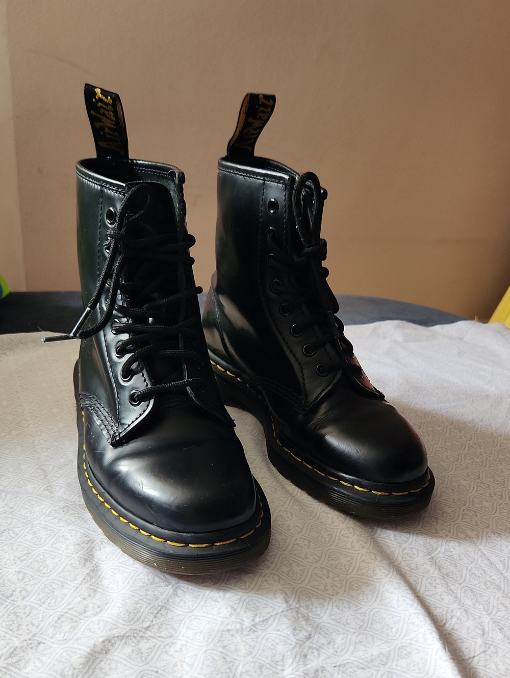 Dr. Martens 1460 Black Smooth Leather Combat Lace-up Boots Size 8 W